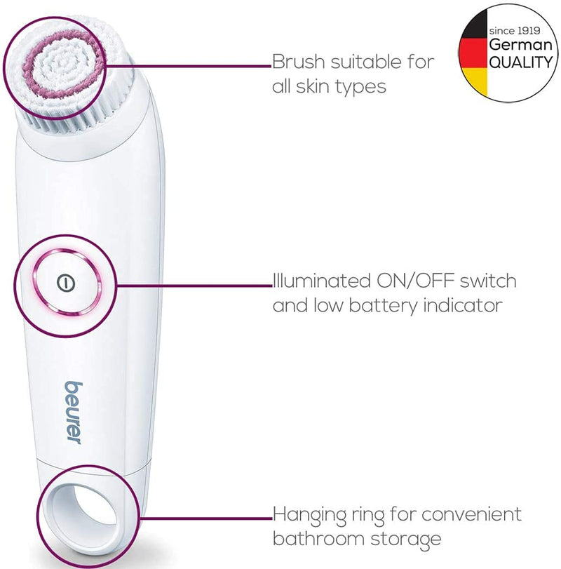 [Australia] - Beurer FC45 Facial Cleansing Brush | Battery-operated rotating facial cleansing brush | For a deeper clean and noticeably softer skin | 2-speed rotation | Suitable for sensitive skin | Water-resistant 