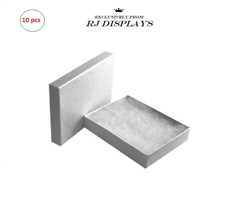 [Australia] - 10 Pack Cotton Filled Elegant White Color Jewelry, Gift and Retail Boxes 5.25 X 3.75 X 1 Inch Size 