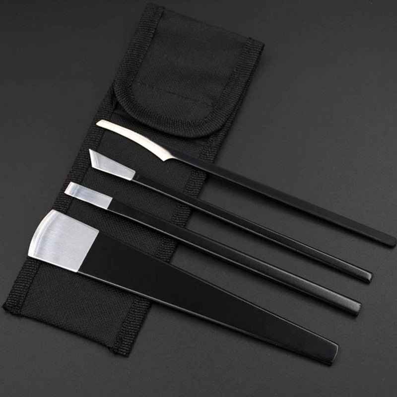 [Australia] - Pedicure Knife Tools Kits, Professional Stainless Steel Dead Skin Foot Callus Remover,4 pcs Ingrown Toenail Knife Tools Foot Scraper Knife to Remove Dead Skin with Portable Storage Bag 