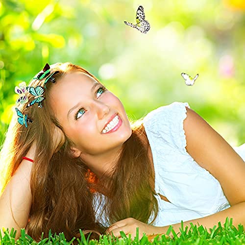 [Australia] - 18 Pieces Glitter Butterfly Hair Clips for Teens Women Hair Accessories (Charming Styles) Charming Styles 