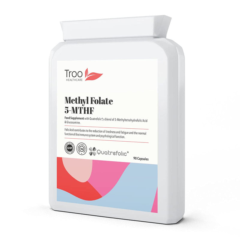 [Australia] - Folic Acid 600�g 90 Capsules as Quatrefolic Methyl Folate 5-MTHF Supplement - 6S-5-Methyltetrahydrofolate - Superior Bioavailable Activated Folic Acid Supplement - UK Manufactured 