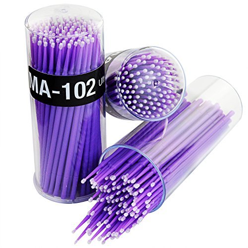 [Australia] - 400 PCS Micro Applicator Brushes Dental Brush - Yookat Disposable Micro Applicator Brushes for Eyelash Extensions and Oral Using Micro Brushes Bendable Microfiber Applicators Purple 