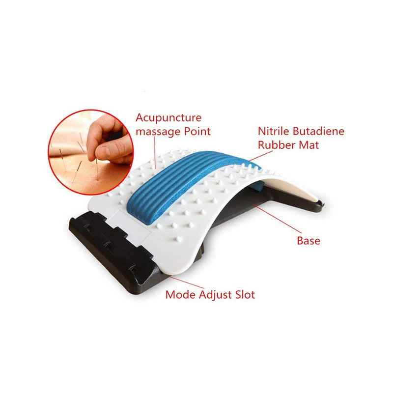 [Australia] - Back Stretcher Posture Massager for Back Relaxation & Pain Relief, Back Massager Magic Stretcher Fitness Stretch Equipment Lumbar Support Relaxation Blue Black 