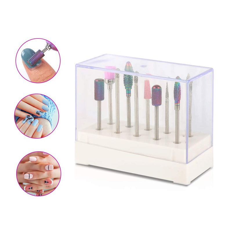 [Australia] - Bestidy 10pcs Nail Drill Bits Set,Acrylic Nail File Bits Tungsten Carbide 3/32'' Professional Efile Drill Bits for Manicure Pedicure Nail Art Tools 