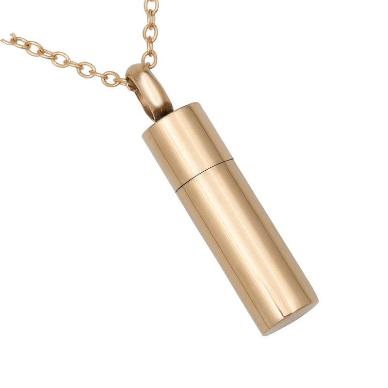 [Australia] - Charmed Craft Cremation Necklace URNs for Ashes Holder Memorial Keepsake Gold Plated Pendant Stainless Steel 