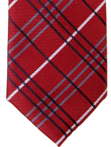 [Australia] - Retreez Tartan Plaid Styles Woven Microfiber Pre-tied Boy's Tie 6 - 18 Months Burgundy 