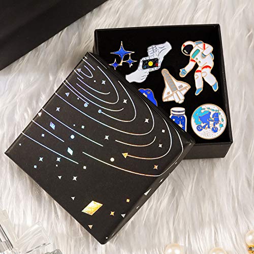 [Australia] - Pibupibu Collect Addiction Cute Unique Brooch Pins Set for Clothes Bag Jacket Backpack Hat Costume Accessories Decoration Space Exploration 