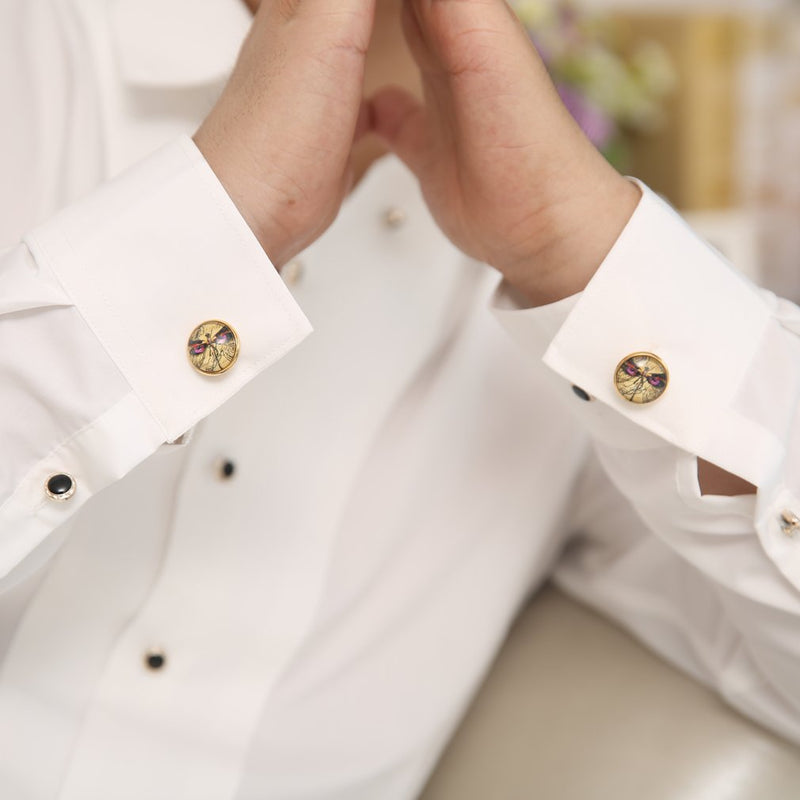 [Australia] - ZUNON Music Cufflinks Trombone Musical Instrument Cufflinks & Tie Clips Set Musician Artist Jewelry Wedding Gift Gold Cufflink Tieclip Set 