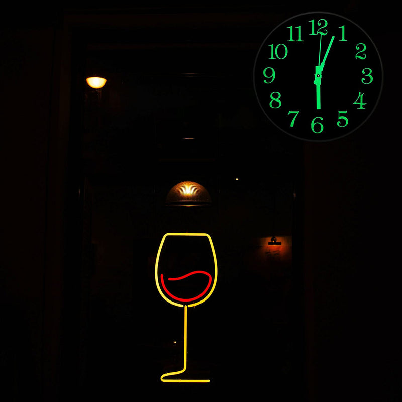 [Australia] - JoFomp Glow in The Dark Clock, 12" Non-Ticking Silent Luminous Wall Clock, Battery Operated Modern Quartz Clocks, Easy to Read for Home Kitchen Office Bedroom Black （style 2） 