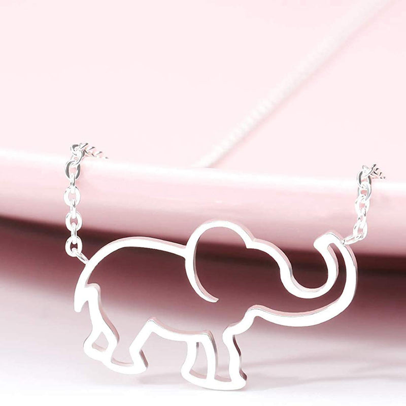 [Australia] - VAttract Good Luck Elephant Jewelry Necklace Charm Pendant Necklaces for Women and Teen Girls Birthday Gifts Adjustable 16 Inch silver 