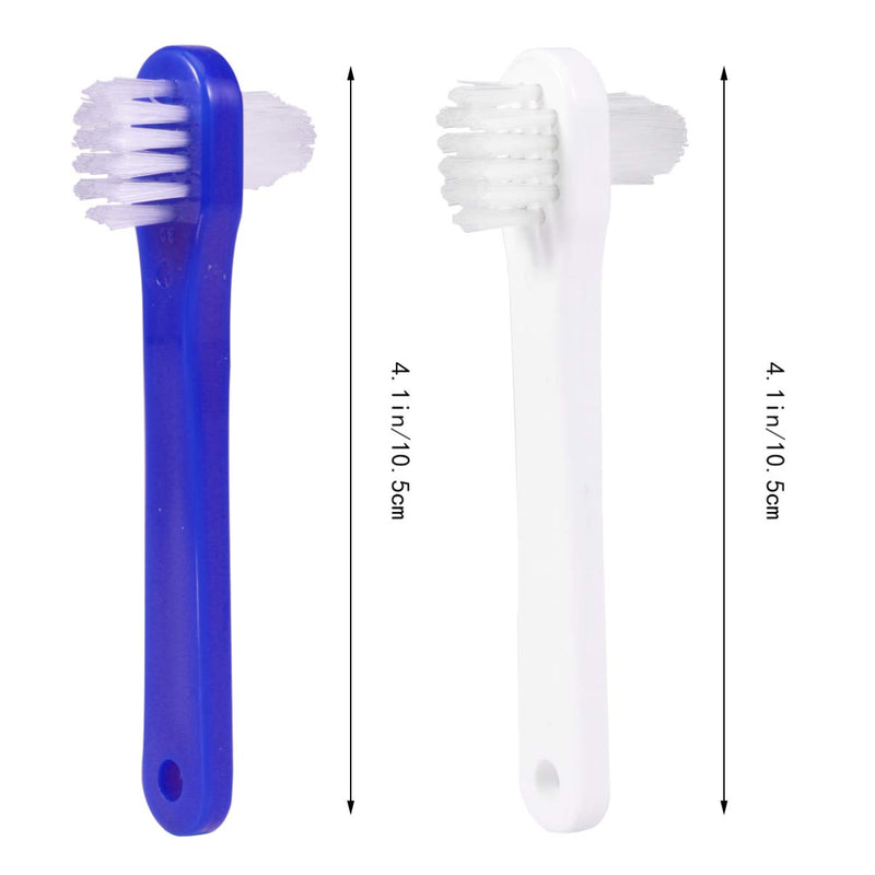 [Australia] - HEALLILY 2pcs Premium Hard Denture Brush Toothbrush, Cleaning Brush, Portable Denture Double Sided Brush, Denture Care 