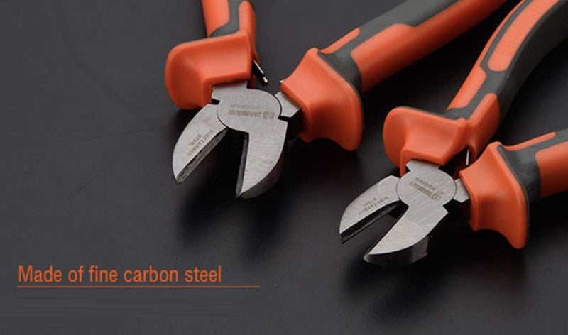 [Australia] - Edward Tools Harden Pro Wire Cutters Diagonal Pliers 6” - Heavy Duty Side Flush Cutters for Wire, Zip Ties, Crafting, Electrical Wire - Fine Carbon Steel - Spring Loaded Ergo Grip Handle (1) 1 