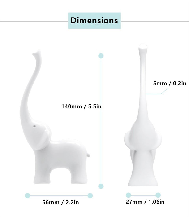 [Australia] - Fantasee Elephant Ring Holder Decorative Ring Stand Art Crafts Home Decor, 100% Melamine Material, Ceramic-Like (White Elephant) White Elephant 