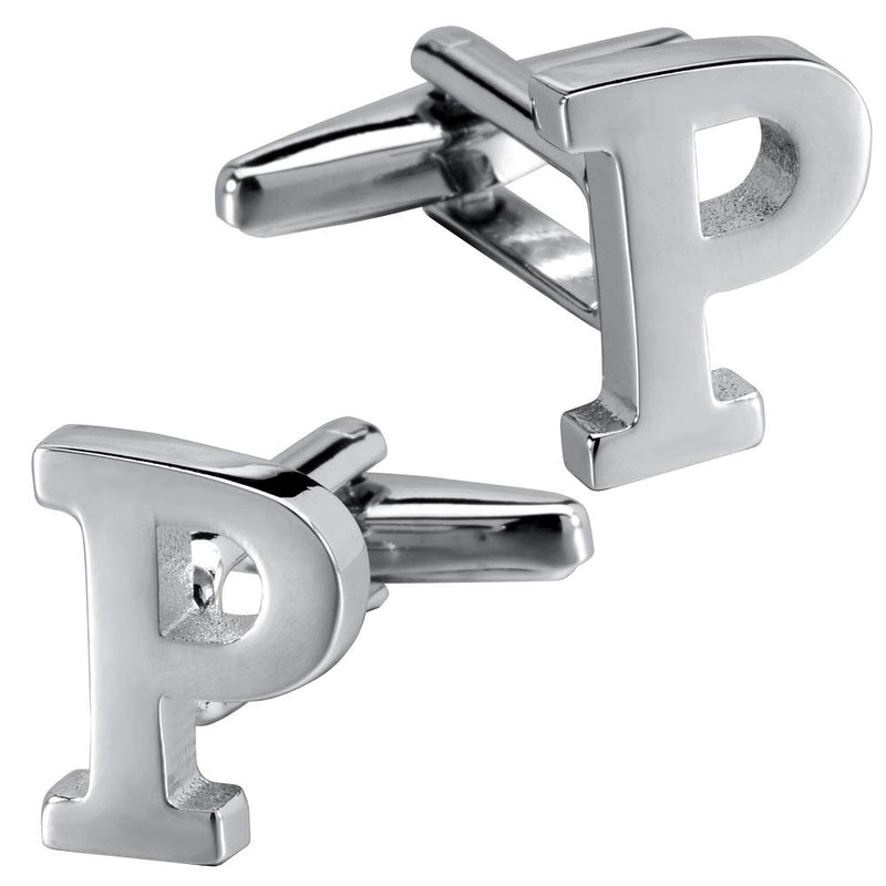 [Australia] - HAWSON Initials Cufflinks for Men Silver Plated Tone Mens Shirt Accessorry P 