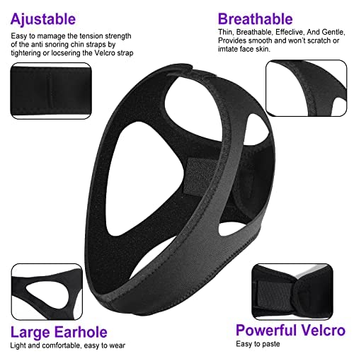 [Australia] - Anti Snoring Chin Strap [2021 Newest] Most Effective Snoring Solution and Anti Snoring Devices, Stop Snoring Sleep Aid for Men and Women(Black) 