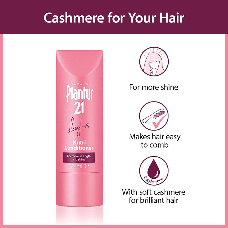 [Australia] - Plantur 21 #longhair Caffeine Conditioner for Long and Brilliant Hair 175ml | Strengthens the hair structure and smoothes the hair surface | No Silicones | Energy Kick for Hair Roots 