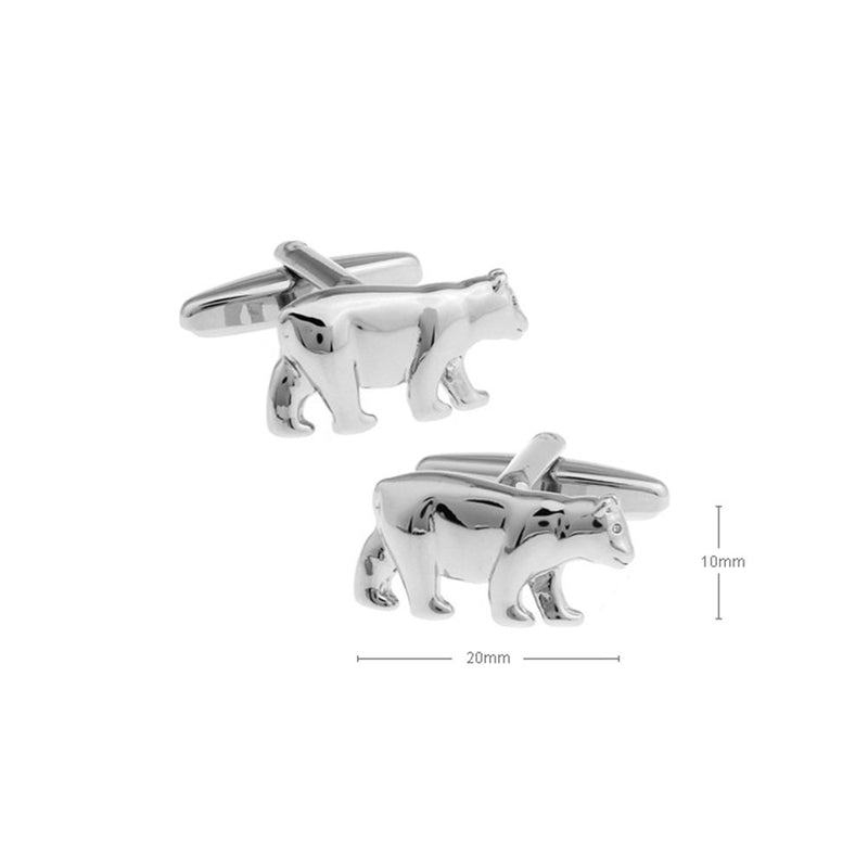 [Australia] - Stock Broker Brother Walk Bear Cuff Links Silver Cufflinks 