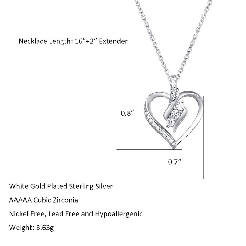 [Australia] - Agvana 925 Sterling Silver Infinity Love Heart Necklace Cubic Zirconia CZ Heart Dainty Pendant Necklace Birthday Anniversary Jewelry Christmas Gifts for Women Teen Girls Mom Grandma Wife Girlfriend 