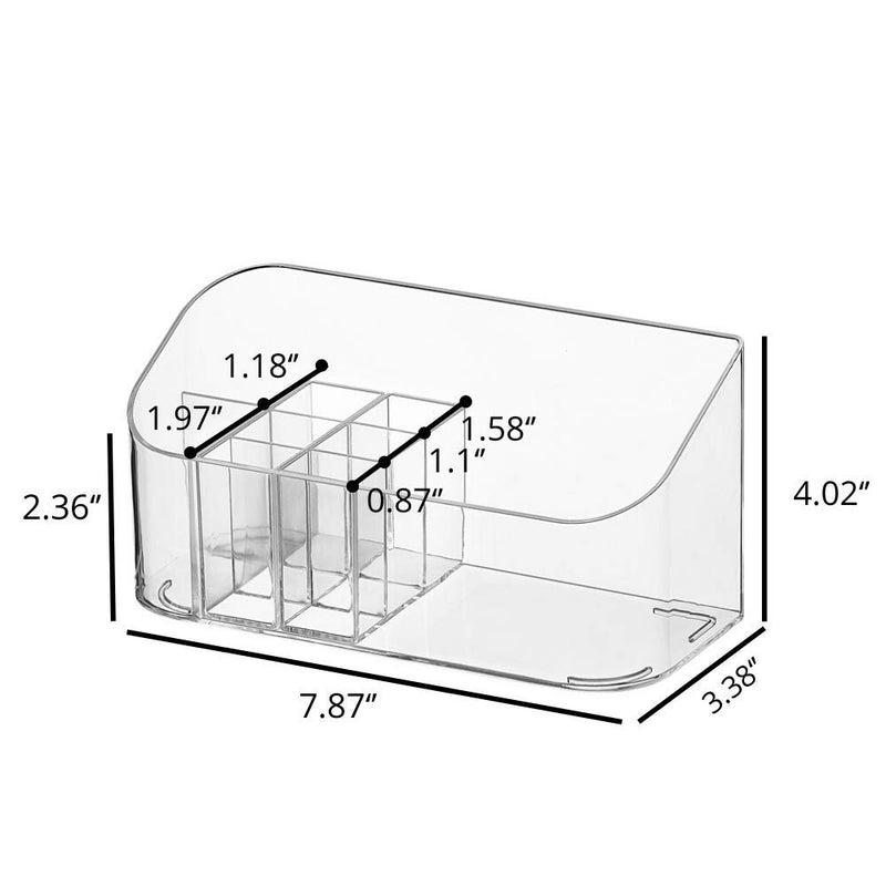 [Australia] - SUNFICON Makeup Tray Organizer Bathroom Cabinet Cosmetic Storage Tray Holder Countertop Vanity Makeup Display Tray Case with 9 Compartments 2 Removable Dividers for Beauty Essentials Crystal Clear 