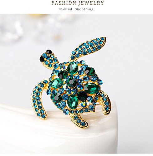 [Australia] - Dwcly Vintage Style Tortoise Crystal Brooch Turtle Rhinestone Pin Classic Woman Animal Decorative Jewelry 