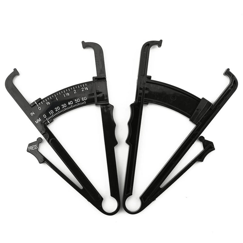 [Australia] - Mcles Body Fat Caliper and Measuring Tape for Body, Body Fat Caliper Set, Retractable Double Scales Rulers for Accurately Measuring BMI Skin Fold Fitness and Weight-Loss, Black 