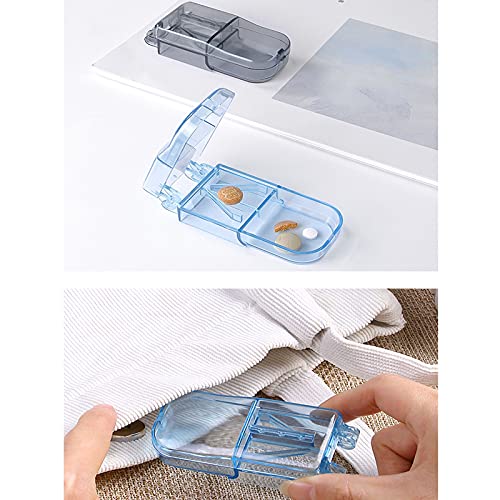 [Australia] - IKAAR 2pcs Pill Cutter Pill Splitter with Blade and Storage Compartment for Small or Large Pills Cut in Half Quarter for Tablet Vitamin Medicine 