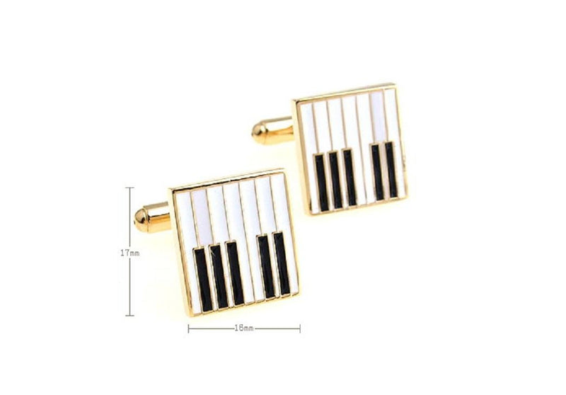 [Australia] - MRCUFF Piano Keys Music Pair Cufflinks in a Presentation Gift Box & Polishing Cloth 