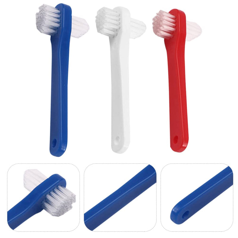 [Australia] - Healeved Denture Brush Dual Head 3pcs Small Hard Denture Cleaner Toothbrush False Teeth Cleaning Brush for Denture Care 