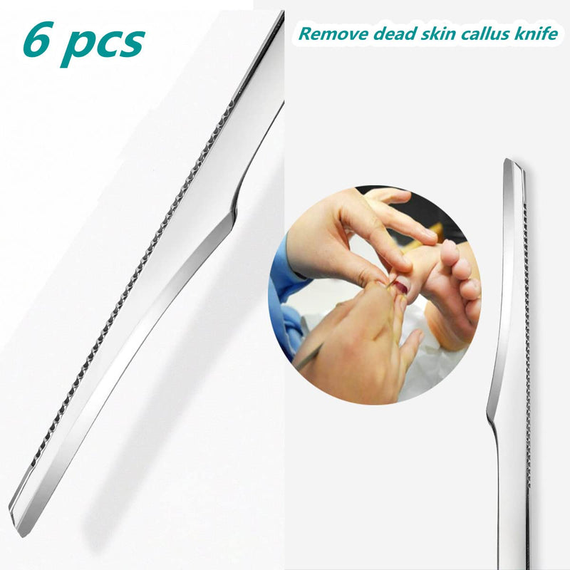[Australia] - Pedicure Knife Tools Kits, Professional Stainless Steel Foot Scrubber Dead Skin Remover,6 Pcs Foot Scraper Knife to Remove Dead Skin Callus Knife Scraping Pedicure Tools for Men Women 