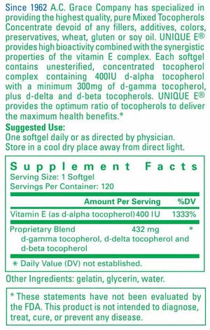 [Australia] - A.C. Grace-Unique E 120 Softgels 