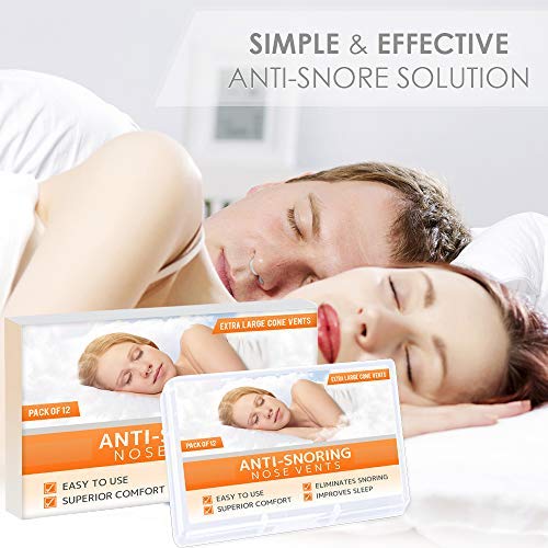 [Australia] - Nose Vent Sinus Relief Dilator (Pack of 12 XL Size) Hard Silicone Vents - A Simple Solution for Nasal Snorers - Reusable Snoring Device to Enjoy a Peaceful Night's Sleep by Mobi Lock 