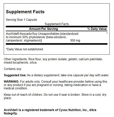 [Australia] - Swanson Avocado Soy AvoVida Maximum Strength ASU Supplement for Joints 300 mg 60 Capsules 1 