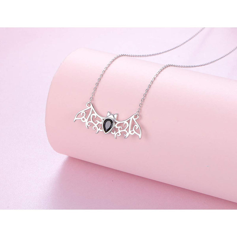 [Australia] - S925 Sterling Silver Dainty Animal Pendant Necklace for Women Men Teen Boy Girl Bats 2 