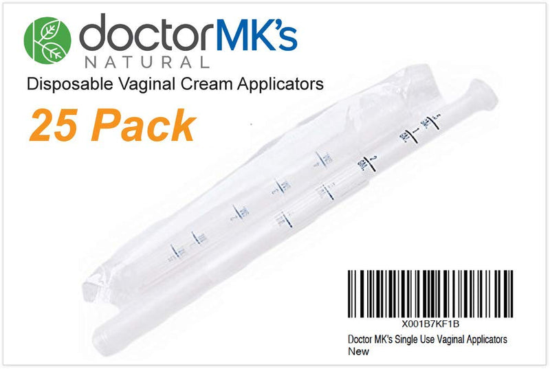 [Australia] - Disposable Vaginal Applicators (25-Pack), Fits Premarin Estrace Contraceptive Gels and Many Other Creams, Individually Wrapped Applicator with Dosage Markings, by Doctor MK's® 25 Count (Pack of 1) 