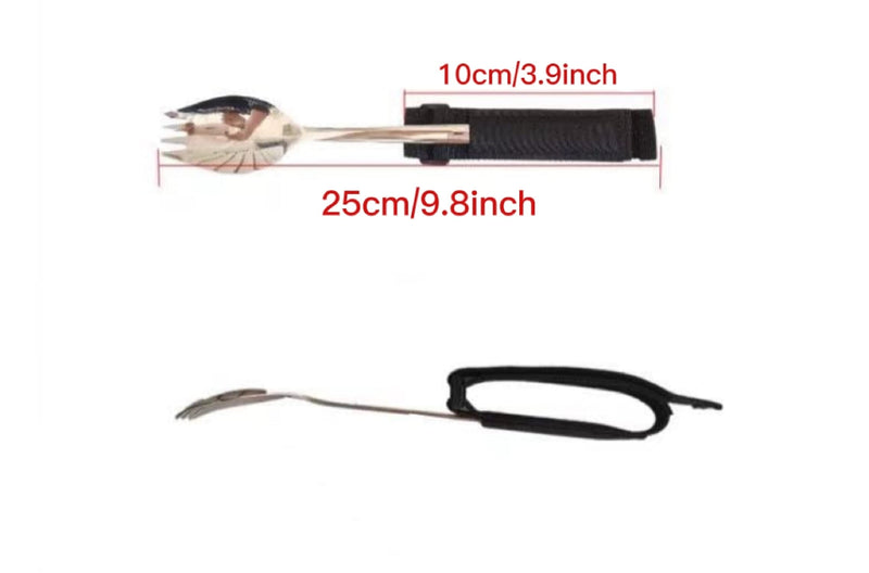 [Australia] - Healthman Spork Adaptive Utensils, Hand Cuff for Holding Cutlery, Eating Aids/Eating Assistance & Adaptive Utensil Holder for Weak Grip & Limited Mobility, Stroke, Arthritis(1 Pack) 