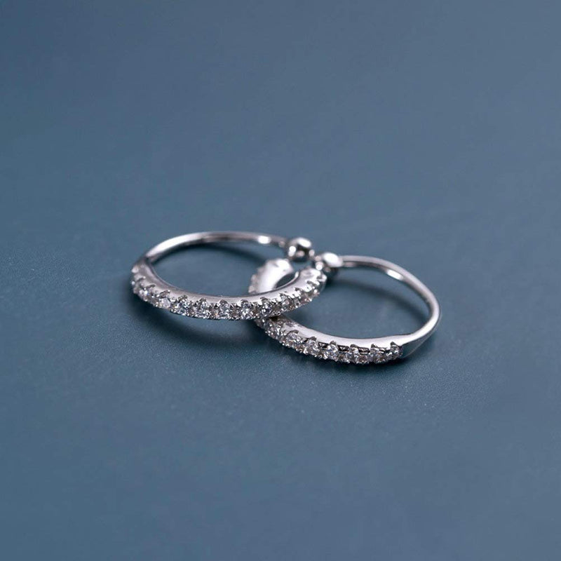 [Australia] - Huggie Cuff Clip On Cubic Zirconia 925 Sterling Silver Small Hoop Earrings for Women Teen Girls Cartilage Fashion Wrap No Piercing Ear Hypoallergenic 