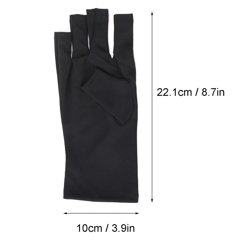 [Australia] - LED Nail Art Curing Lamp Protection Glove Nail Art Skin Care Glove for Gel Nail Lamp for Manicures for Harm, Sunburn, Home Outdoor Use(black) Black 