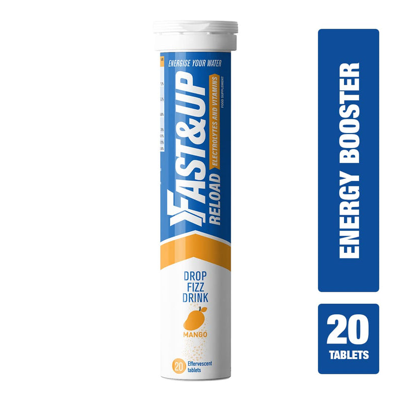 [Australia] - Fast&Up Reload – Instant Hydration and Electrolytes Replenishment - 20 Effervescent Tablets (Mango) Mango 20 Count (Pack of 1) 