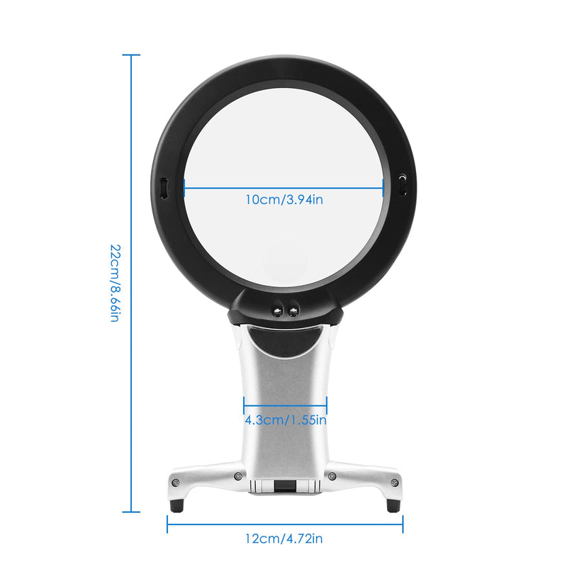 [Australia] - Reading Magnifier, Hands Free Neck Wear Handheld Large Lighted Magnifying Glass Desktop Magnifier with LED Light for Close Work, Reading, Sewing, Cross Stitch, Inspection, Repair, Crafts size 1 
