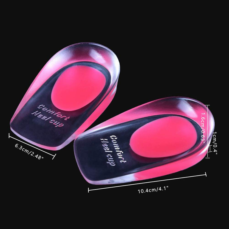 [Australia] - 3Pairs Gel Heel Cups, Silicone Heel Cup Pads Cushion Inserts Running Heel Support Pads Orthotic Heel Cup Gel Shoe Lifts Elevator Shoe Pads Insoles for Plantar Fasciitis Heel Spur&Achilles Pain Relieve 