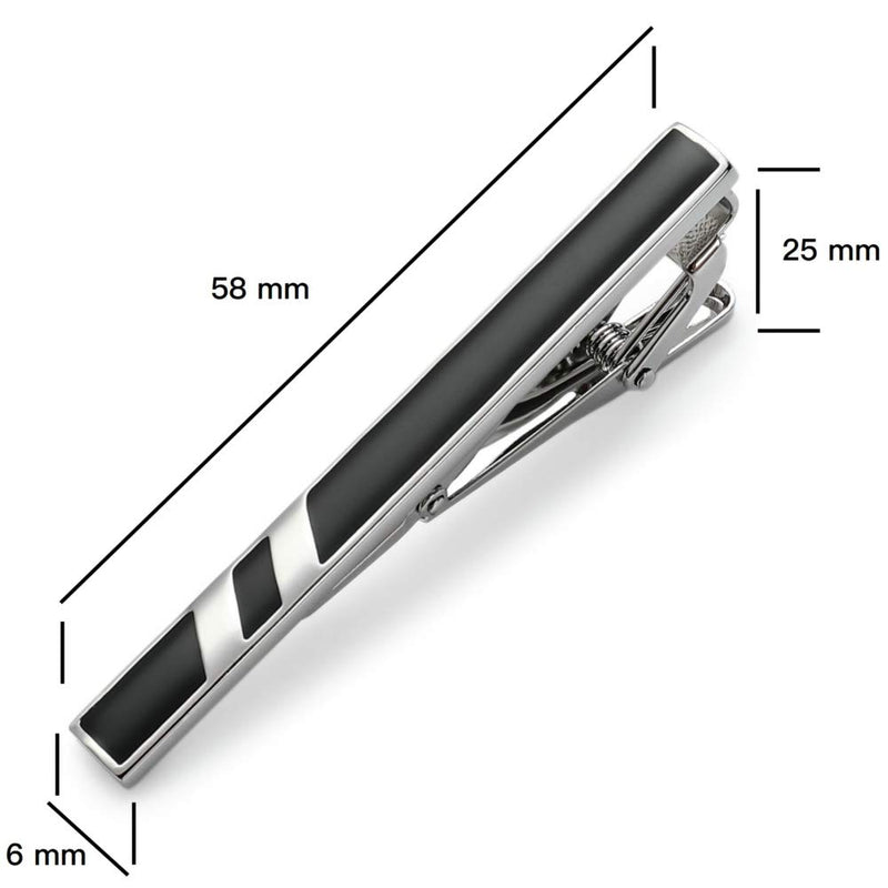 [Australia] - MOZETO Tie Clips for Men, Black Gold Blue Gray Silver Tie Bar Set for Regular Ties, Luxury Box Gift Ideas Classic Style 