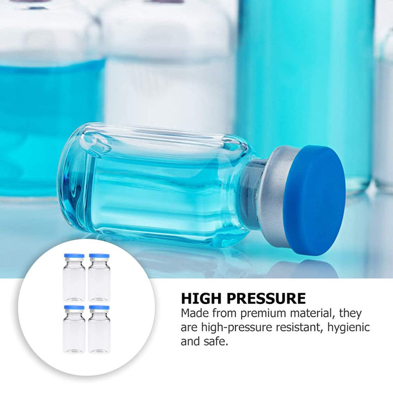 [Australia] - iplusmile 20pcs Glass Headspace Vials Flat Bottom Lab Vial with Plastic- Aluminum Flip Off Caps and Rubber Stoppers 10ml 