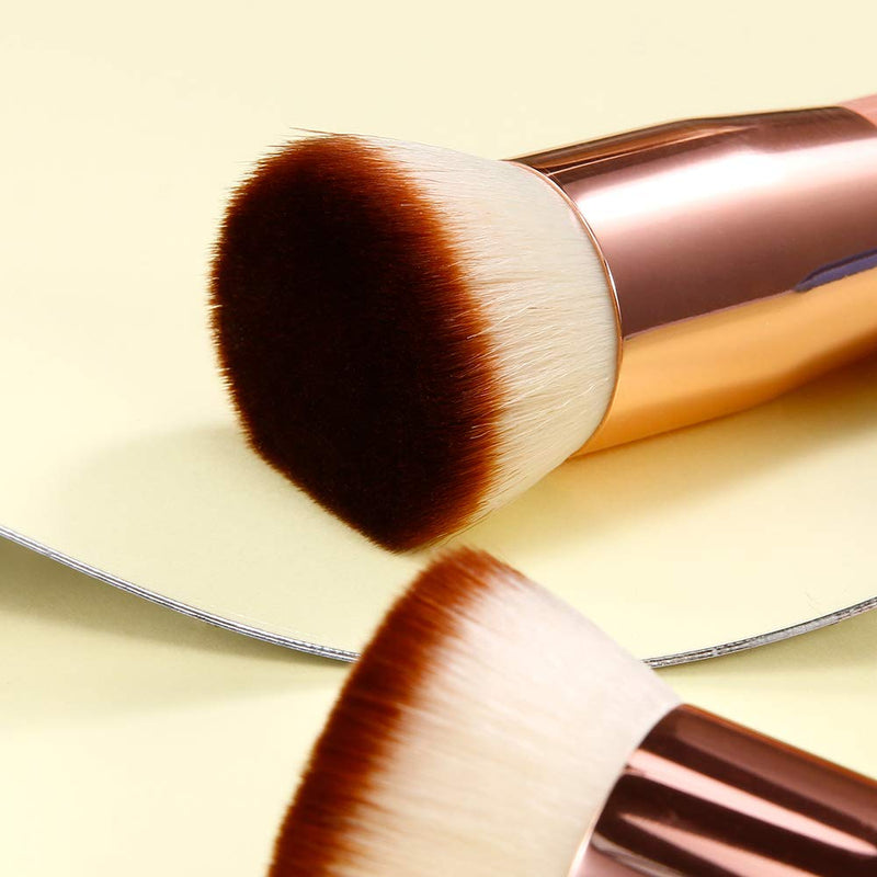 [Australia] - DUcare Flat Top Kabuki Foundation Brush, Synthetic Professional Makeup Brushes Liquid Blending Mineral Powder Buffing Stippling Makeup Tools, Pink 