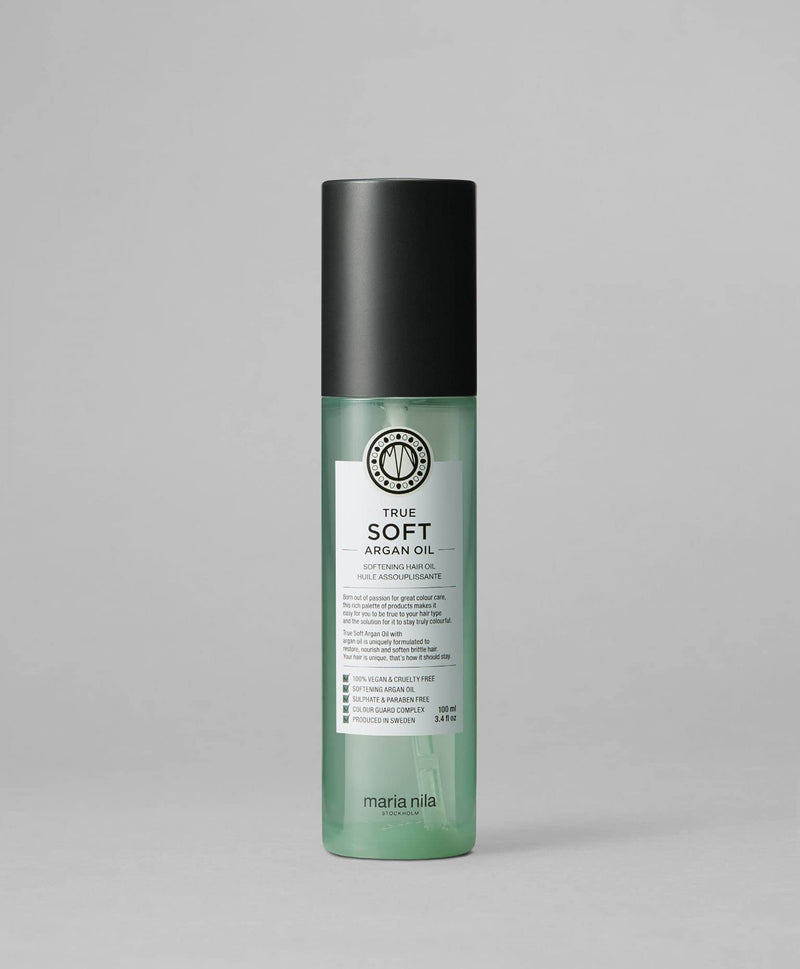 [Australia] - Maria Nila True Soft Argan Oil 100 ml - Nourishing Argan Oil that Softens, Moisturizes and Strengthens Hair. 100% Vegan. Sulfate-free and Paraben-free. 100 ml (Pack of 1) 