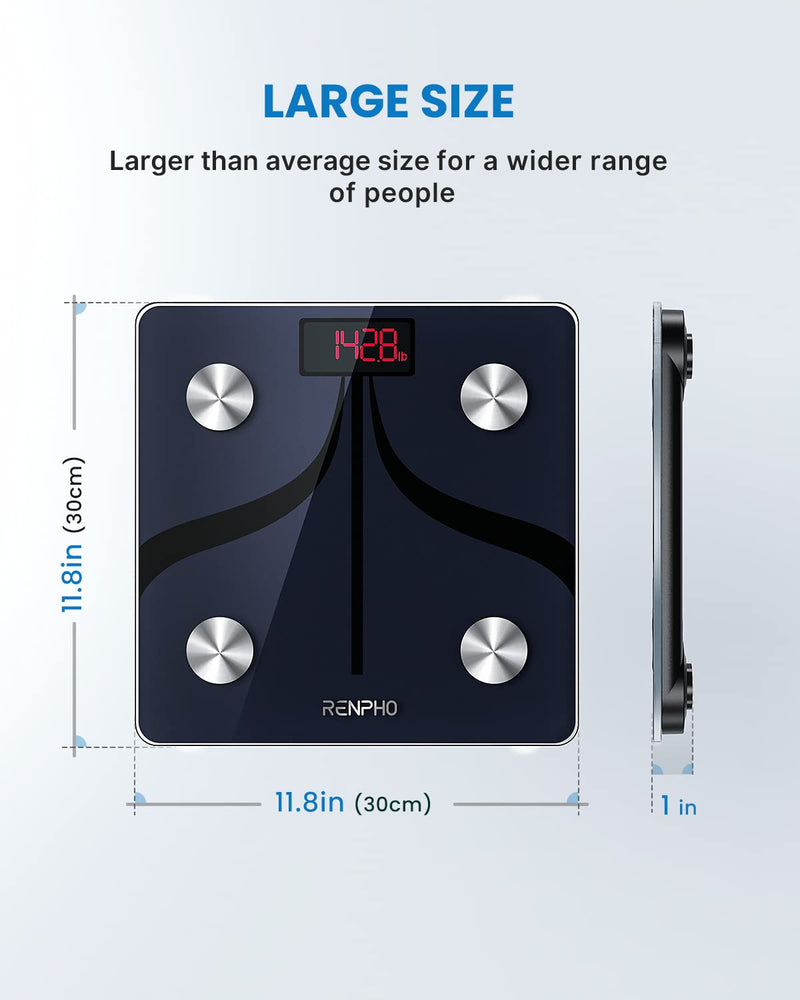 [Australia] - RENPHO Bluetooth Body Fat Scale Smart BMI Scale Digital Bathroom Large Size 300*300mm Wireless Weight Scale-RENPHO Digital Bathroom Scale 