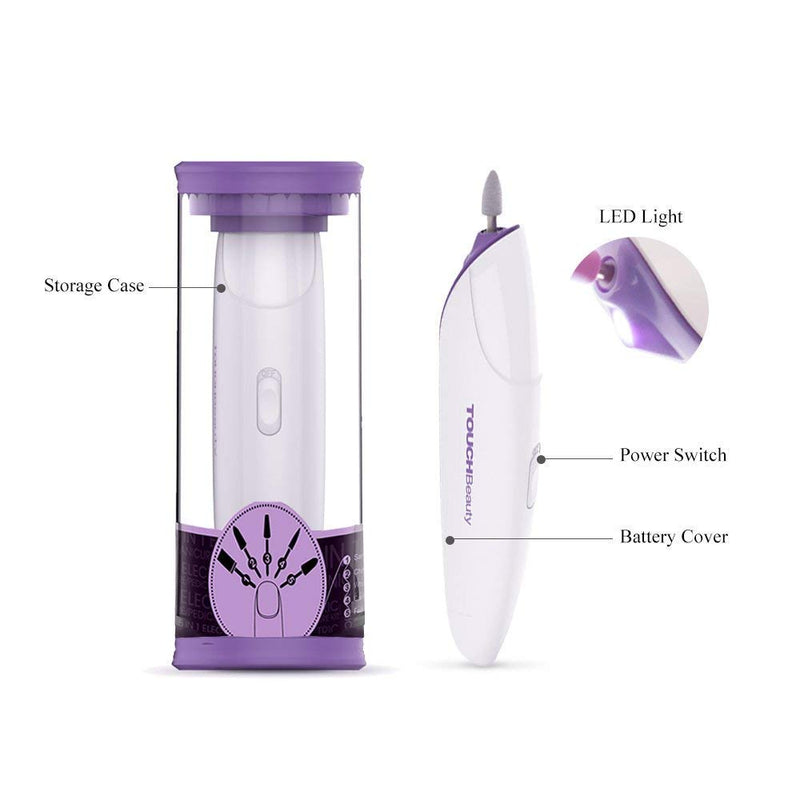 [Australia] - Cordless Electric Nail File and Buffers Set with Stand & LED light, Automatic 5-in-1 Manicure/Pedicure Set: Buffer, Polisher, Shaper, Shiner - Great Gift Ideas Nail Care Set 