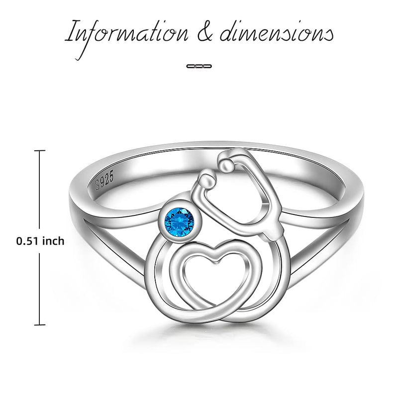 [Australia] - Nurse Stethoscope Ring for Women Sterling Silver BSN Graduation Future Doctor Gifts Medical Student Rn Nurses Jewelry 7 