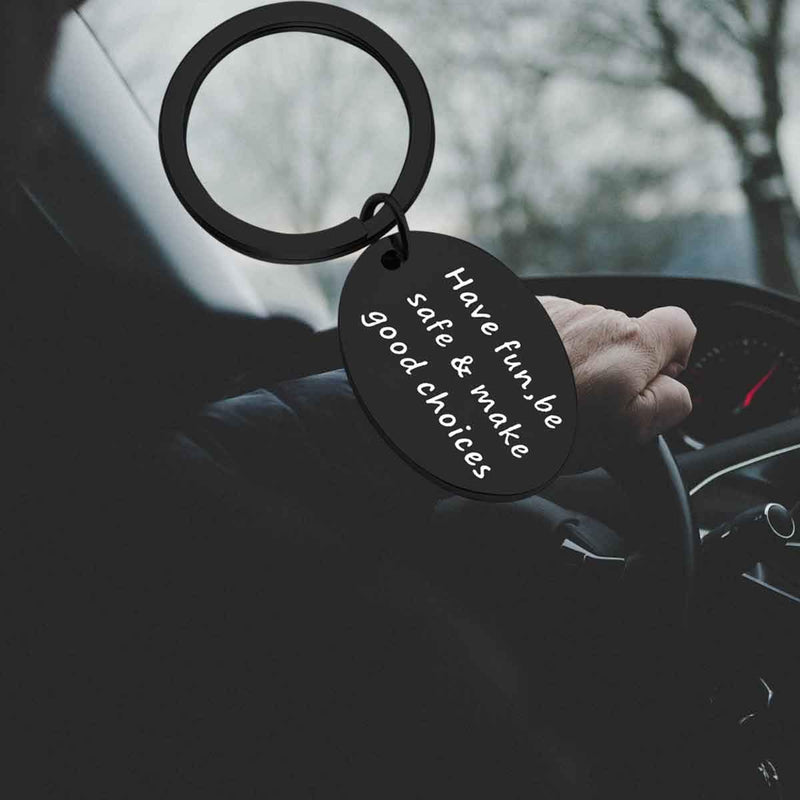 [Australia] - ENSIANTH New Driver Gift Have Fun Be Safe Make Good Choices Keychain Graduation Gifts Be Safe-black Key 
