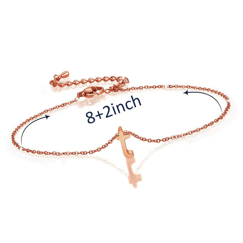 [Australia] - BOCHOI Initial Anklet for Women Teen Girls Girlfriend Letter Alphabet Anklet Stainless Steel Birthday Jewelry Gifts Foot Chain Ankle Adjustable Rose Gold Plated c 