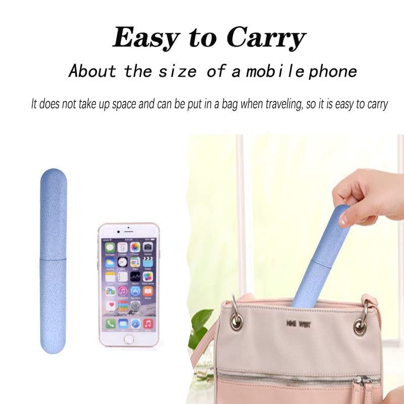 [Australia] - 2 Pcs Toothbrush Case, Toothbrush Travel Case Cover, Portable Toothbrush Storage Case, Sutiable for Home Travel Outdoor Camping Hiking Business Trip Beige and Blue 